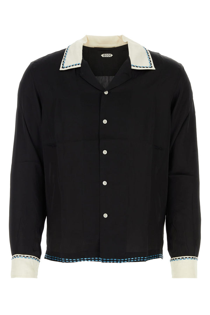 Black satin shirt