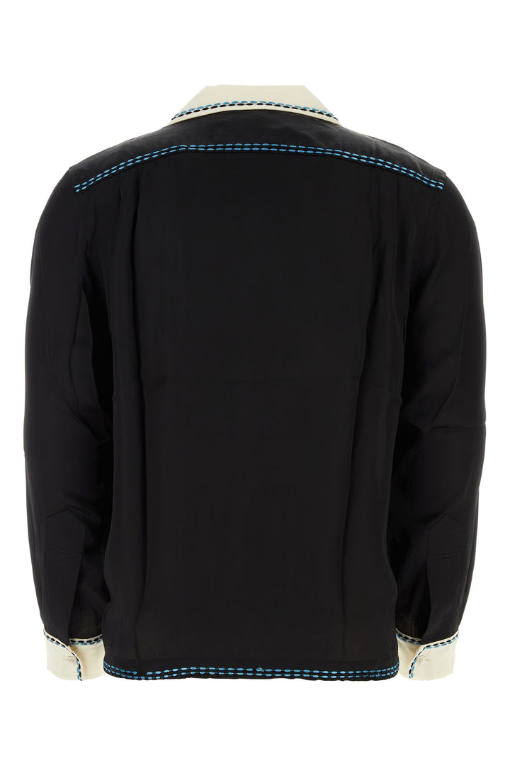 Black satin shirt