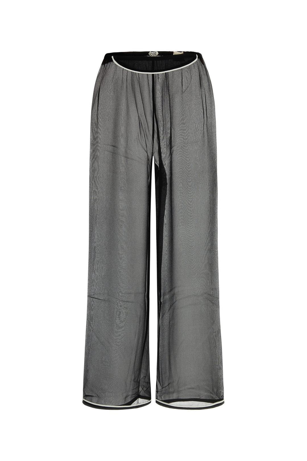 Black silk wide-leg pant