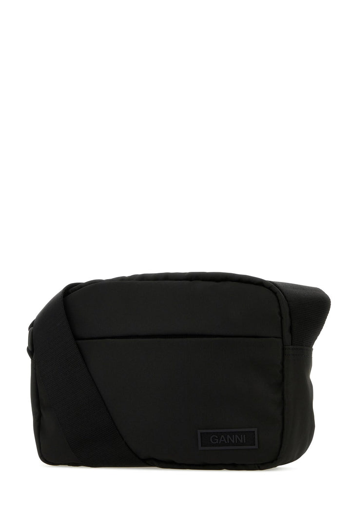 Black fabric crossbody bag