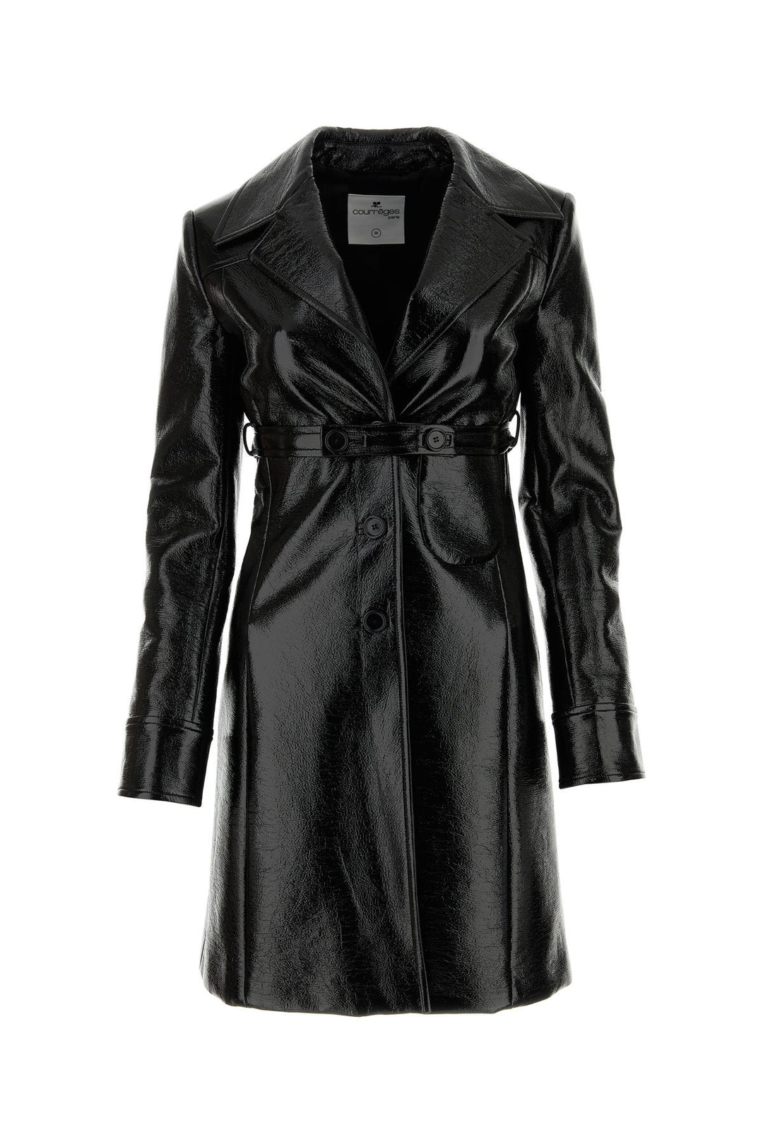 Black vinyl overcoat