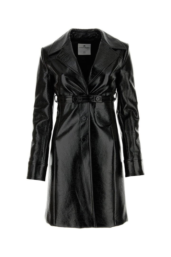 Black vinyl overcoat