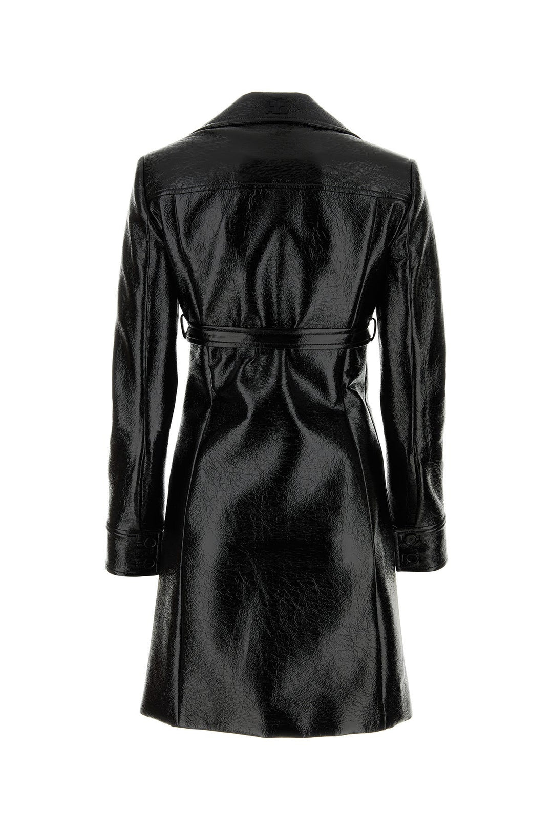 Black vinyl overcoat