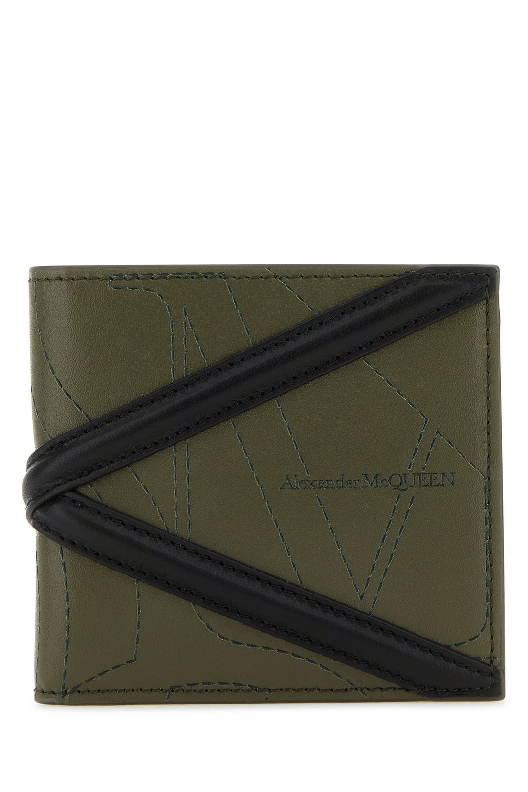 Army green leather wallet