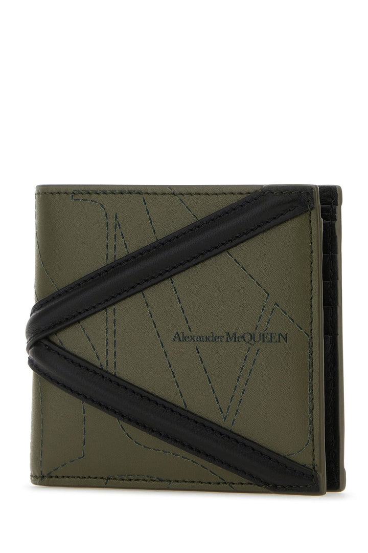 Army green leather wallet