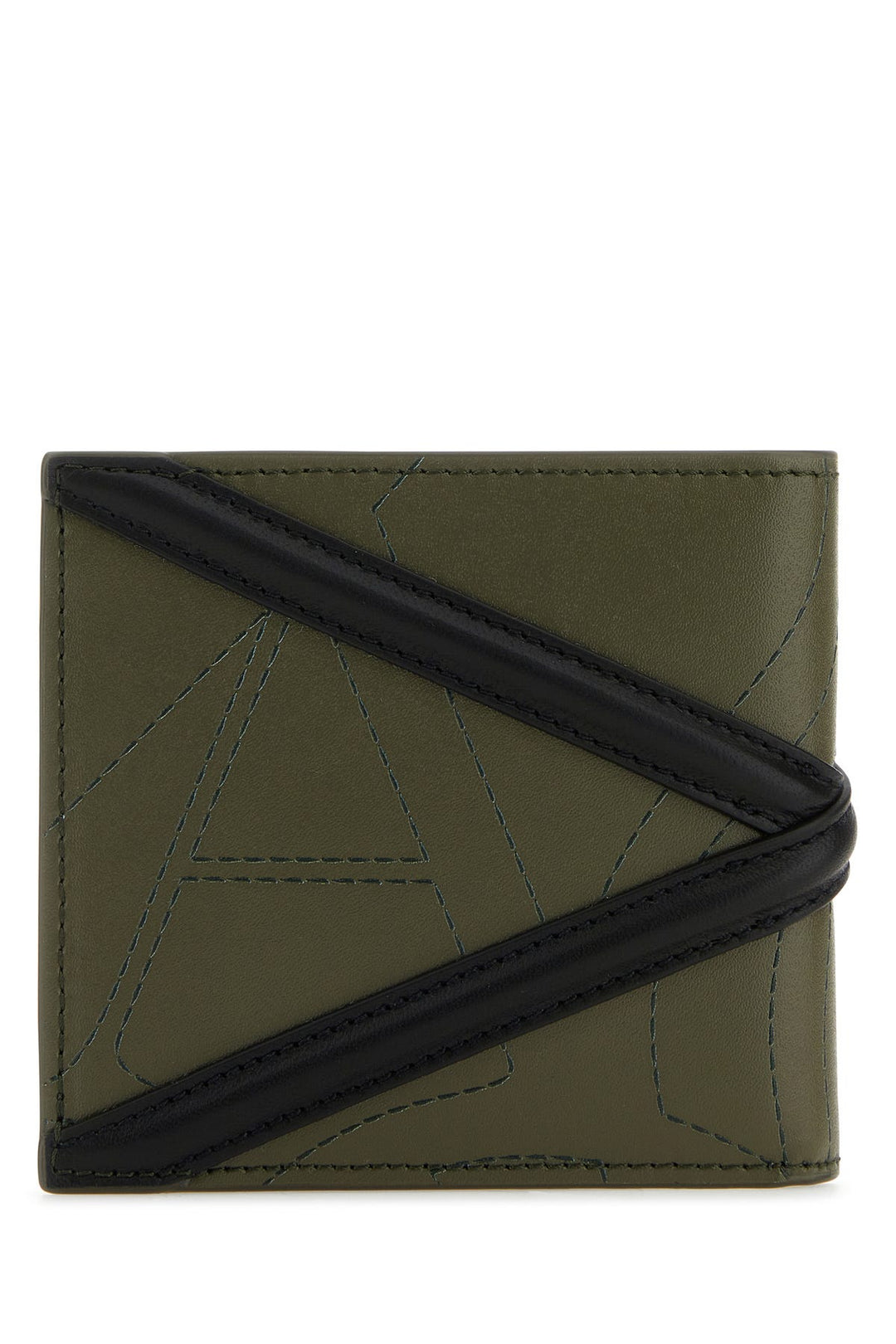 Army green leather wallet
