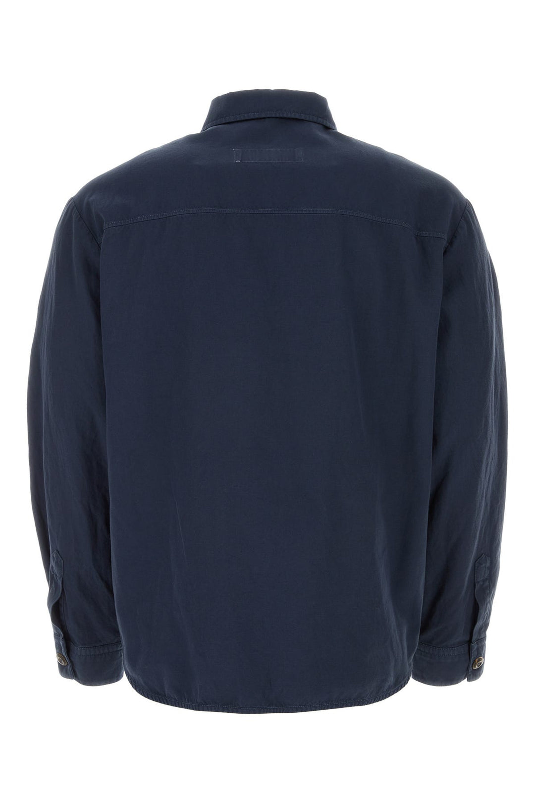 Navy blue cotton blend shirt