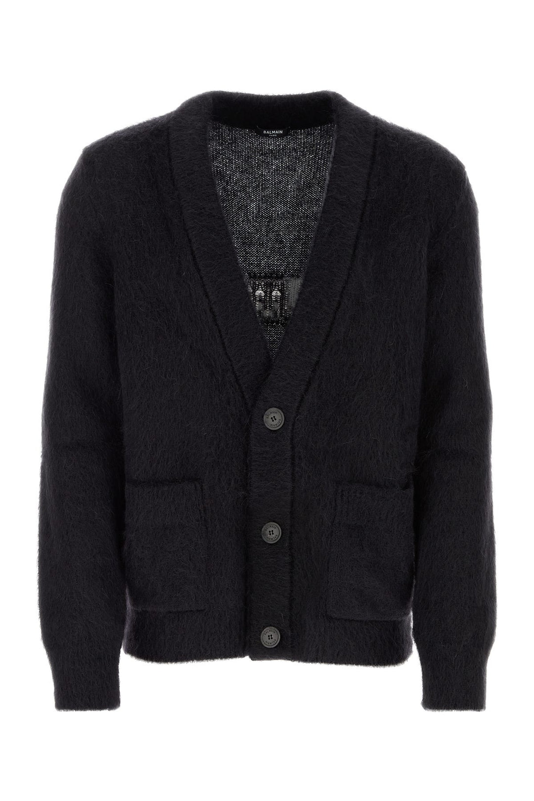 Black mohair blend cardigan