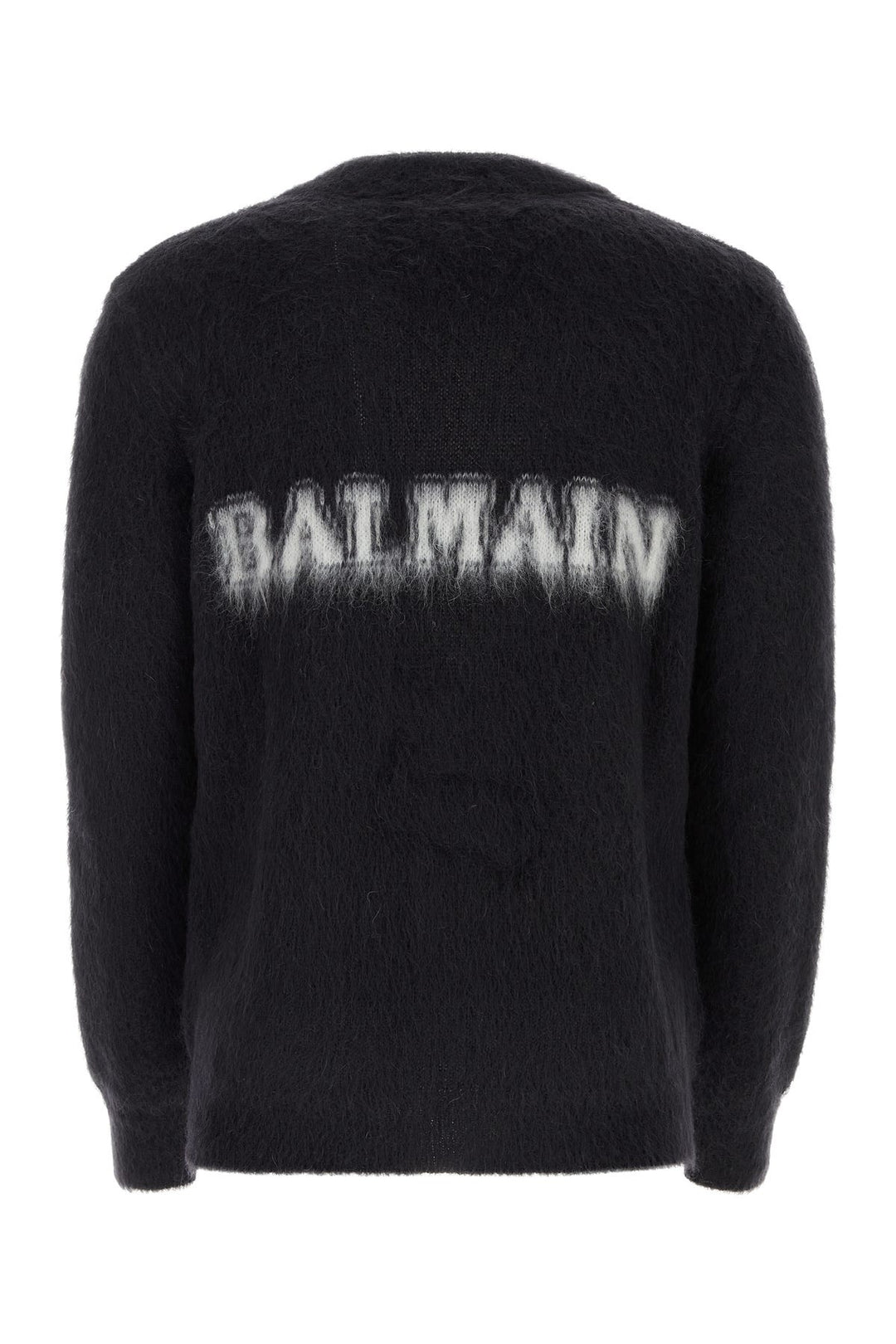 Black mohair blend cardigan