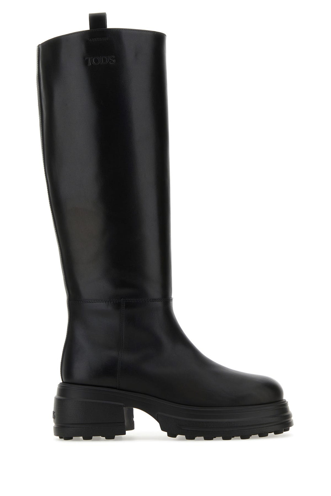 Black leather boots
