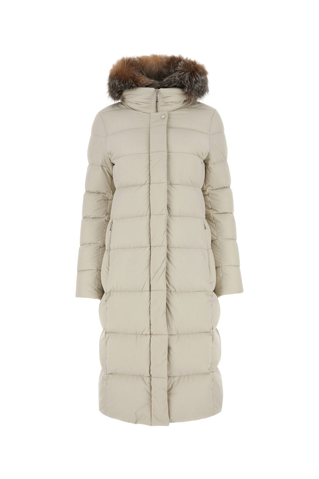 Sand nylon blend down jacket