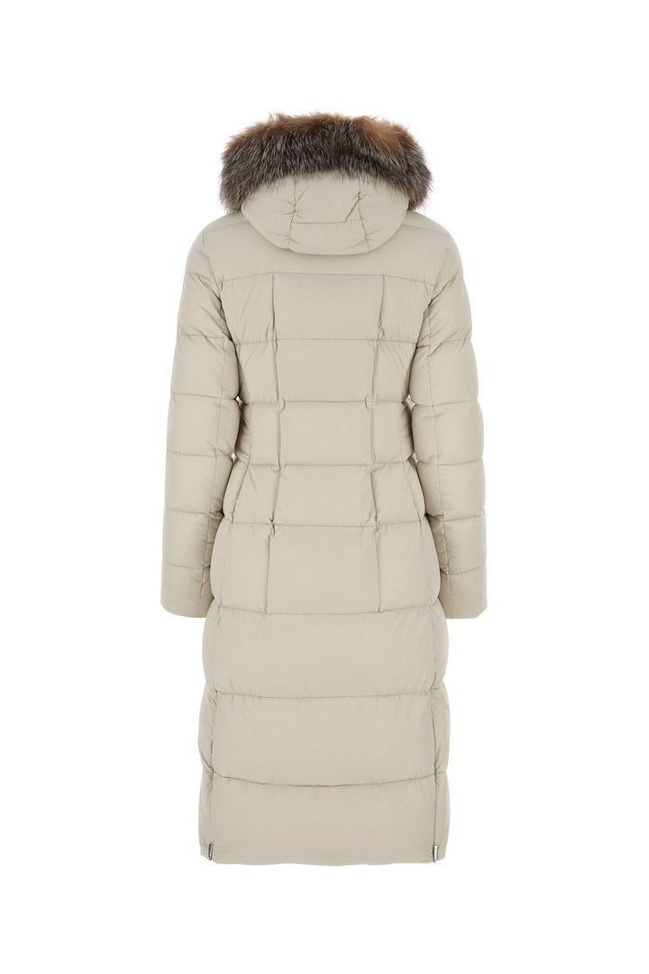 Sand nylon blend down jacket