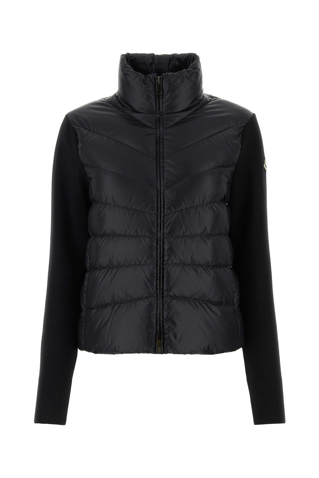 Black nylon down jacket