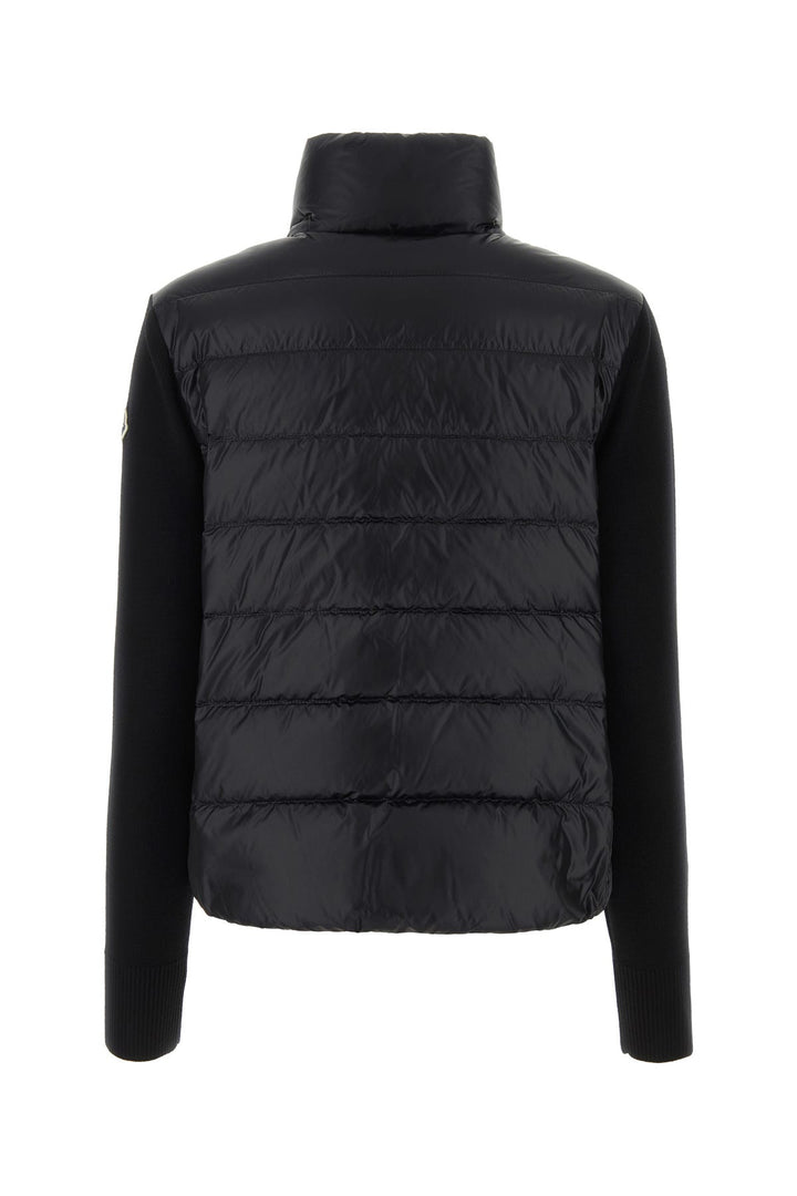 Black nylon down jacket
