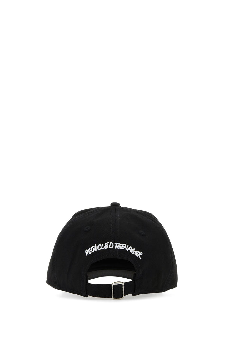 Black cotton baseball cap
