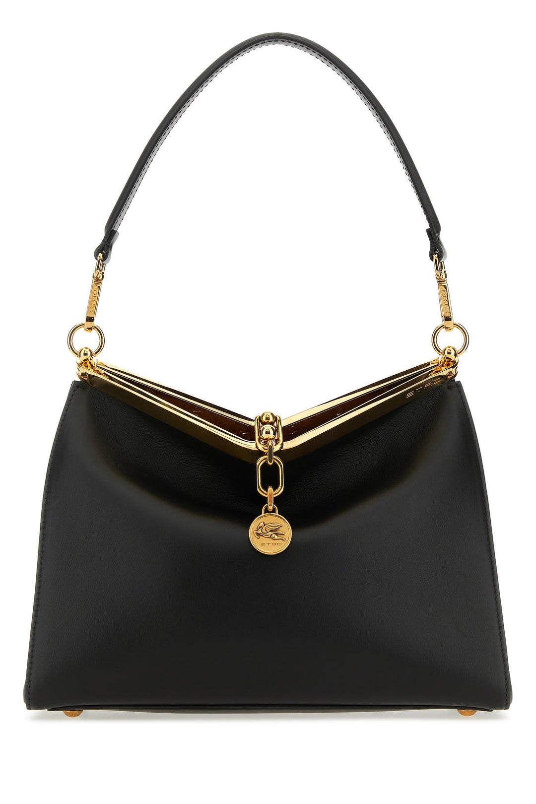 Black leather medium Vela handbag