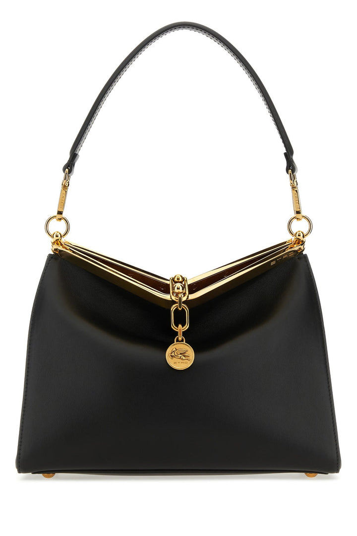 Black leather medium Vela handbag