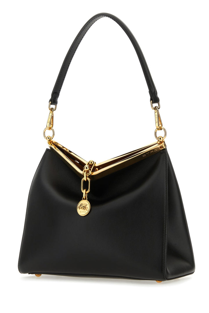 Black leather medium Vela handbag