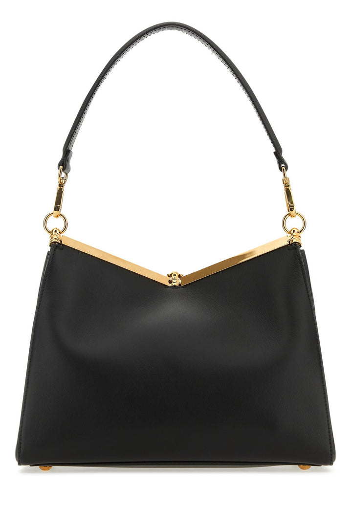 Black leather medium Vela handbag