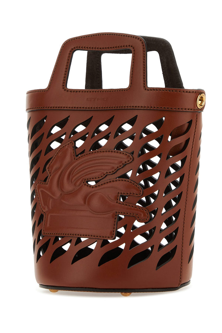 Brown leather Coffa bucket bag