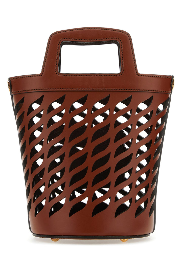 Brown leather Coffa bucket bag