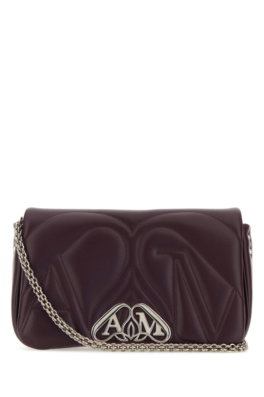 Aubergine leather small Seal shoulder bag
