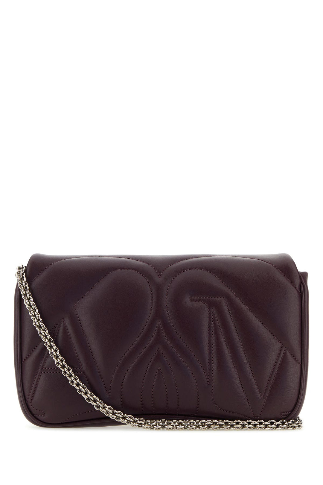Aubergine leather small Seal shoulder bag