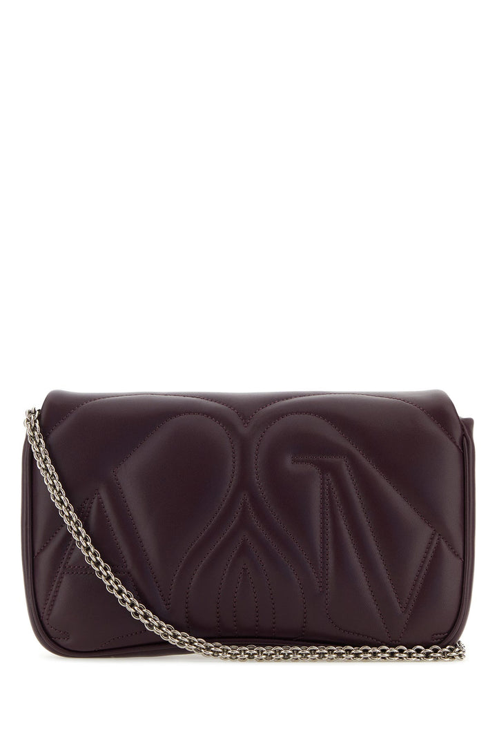 Aubergine leather small Seal shoulder bag