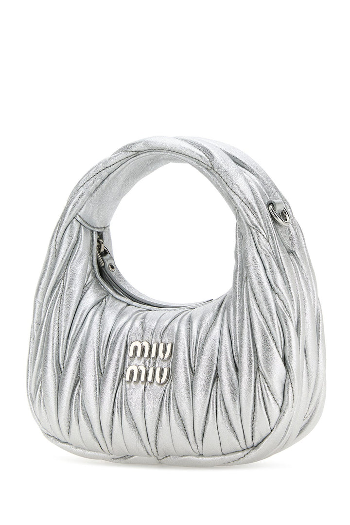 Silver nappa lather mini Hobo Wander handbag