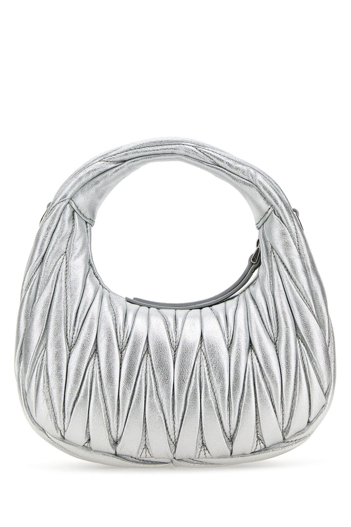 Silver nappa lather mini Hobo Wander handbag