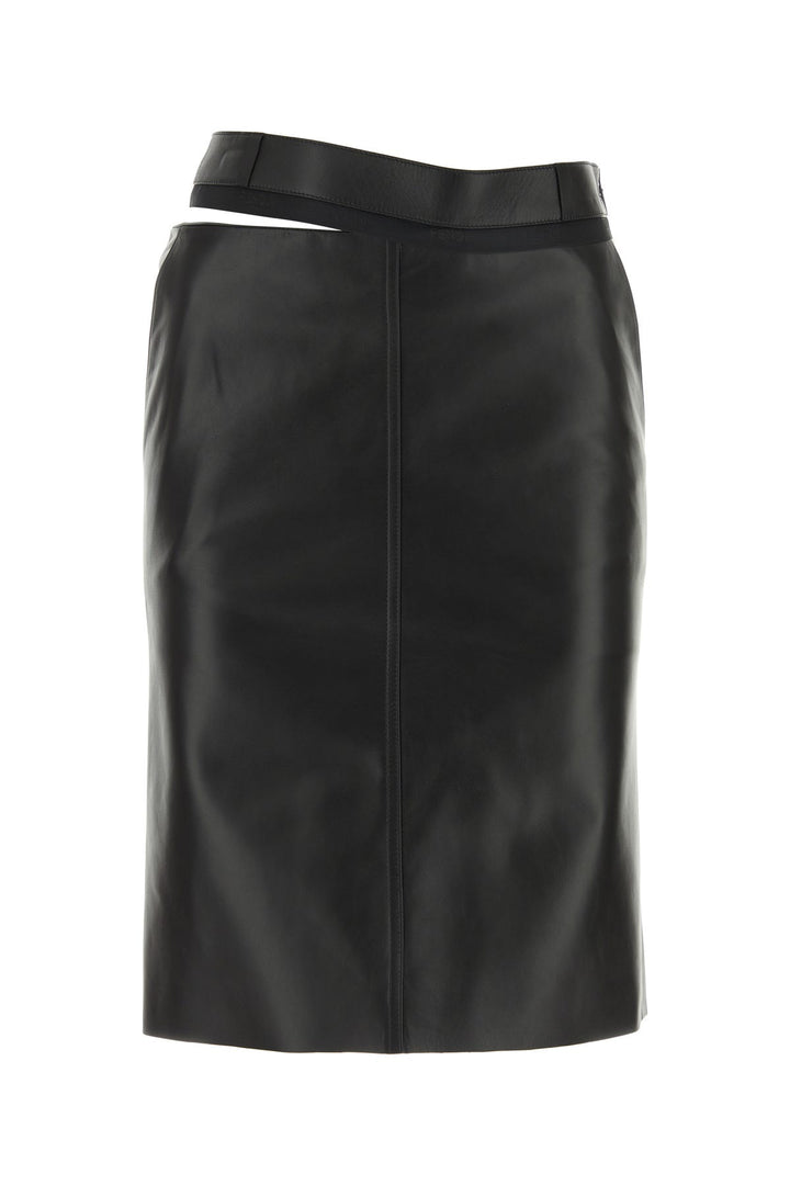 Black leather skirt