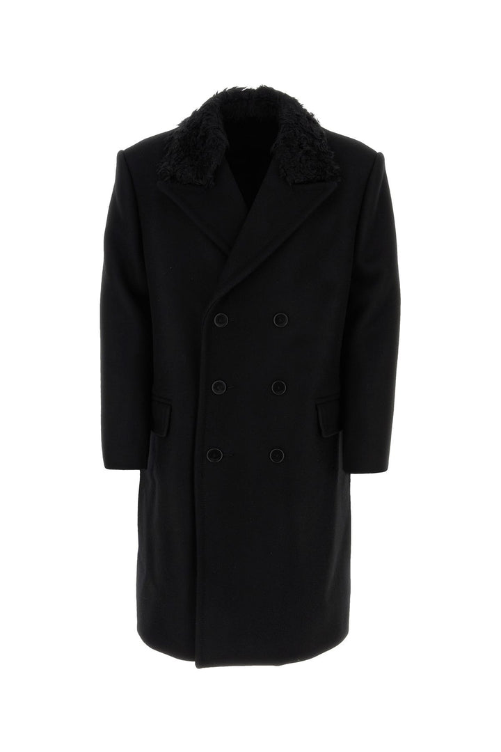 Black wool blend coat