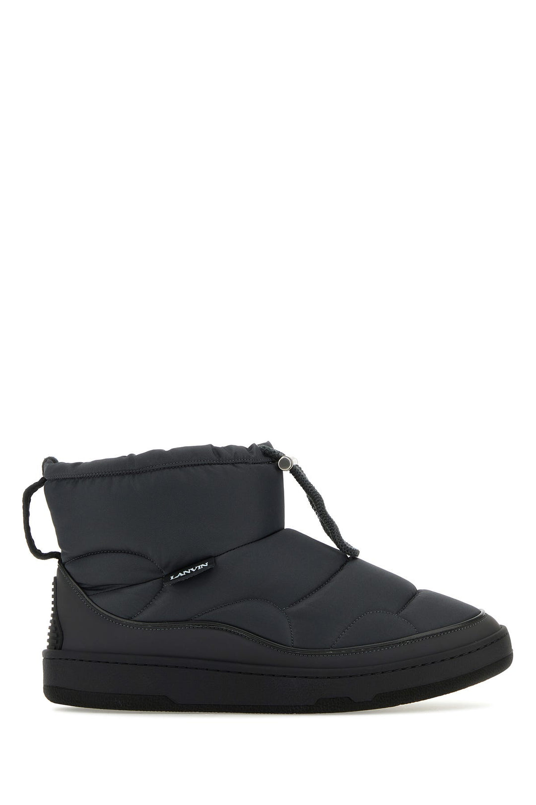 Graphite fabric Curb Snow ankle boots