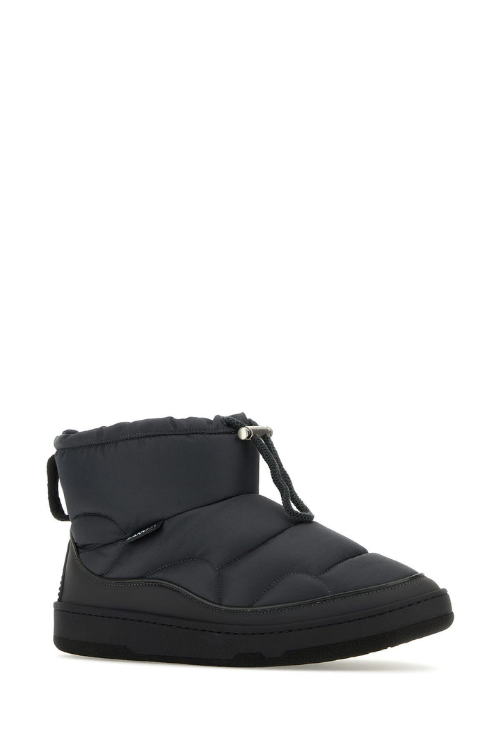 Graphite fabric Curb Snow ankle boots