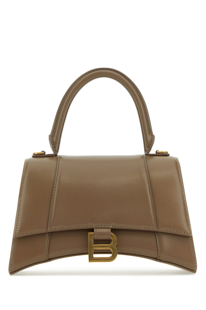 Biscuit leather small Hourglass handbag
