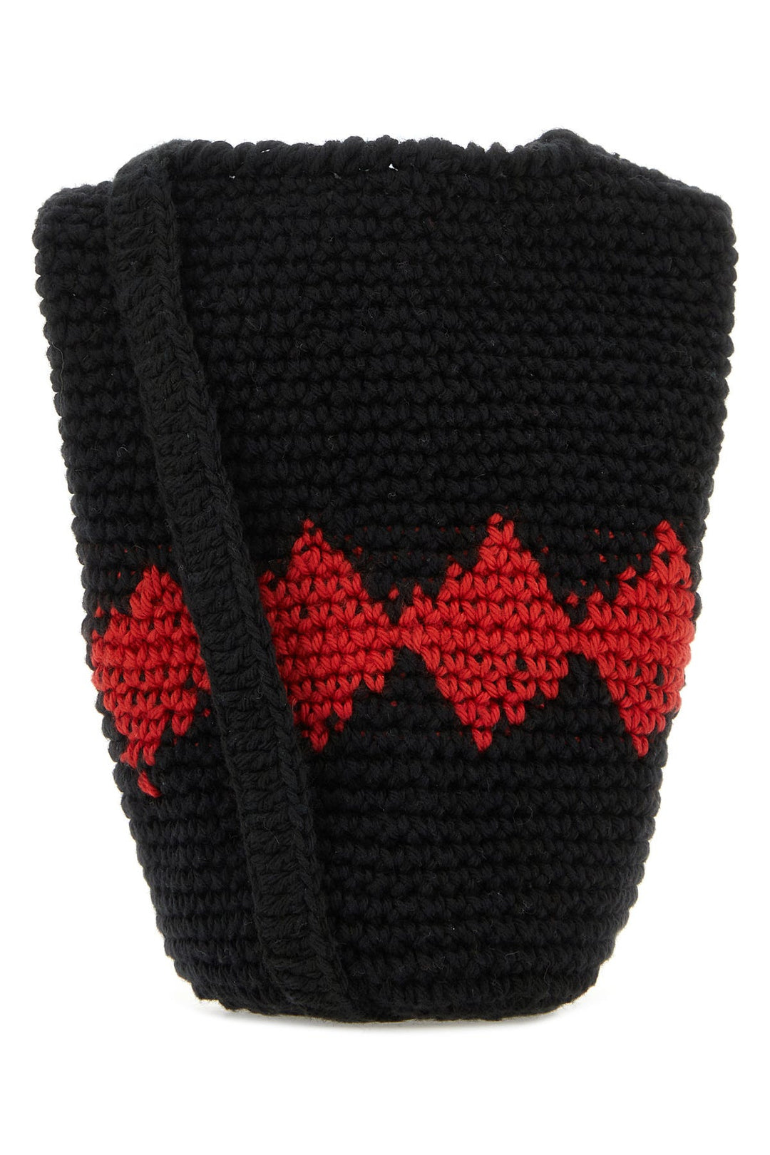Black crochet Rombo crossbody bag