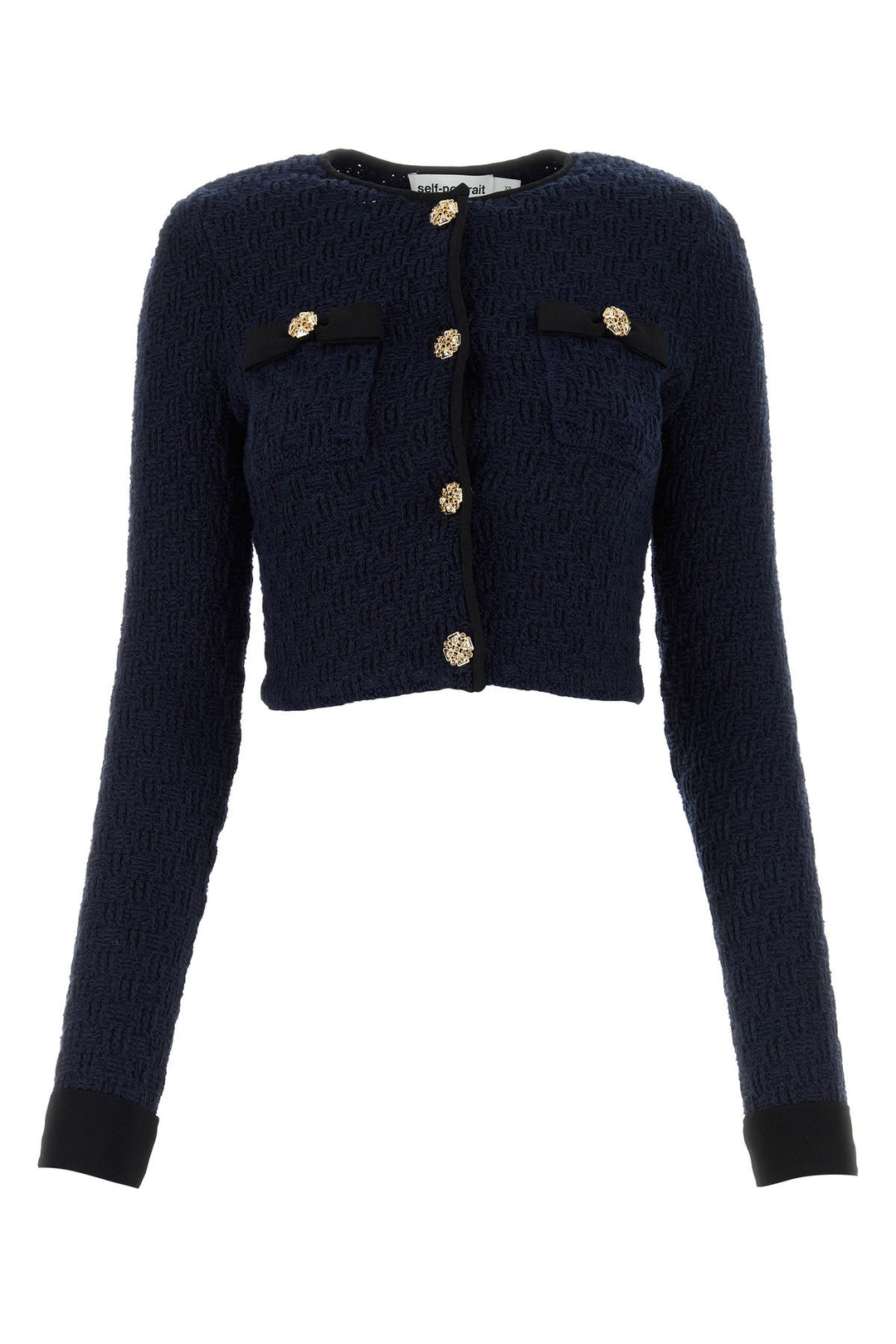 Blue polyester blend cardigan