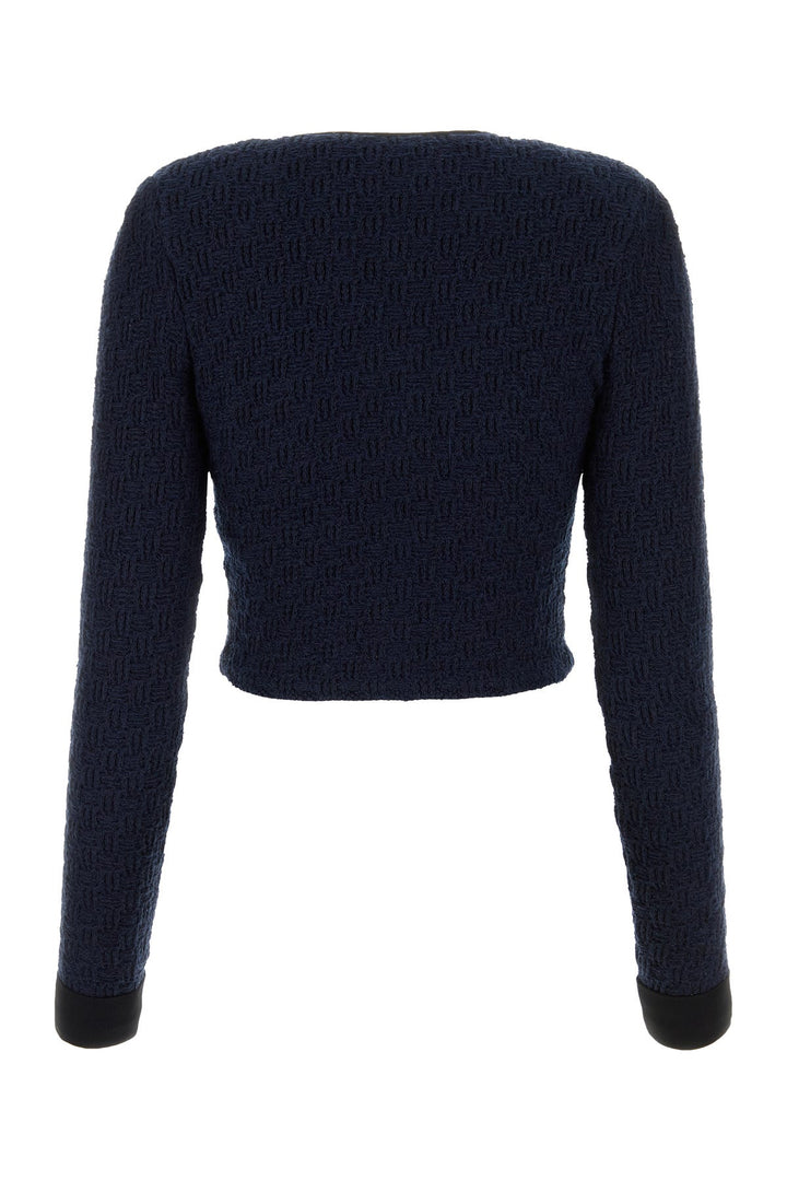 Blue polyester blend cardigan