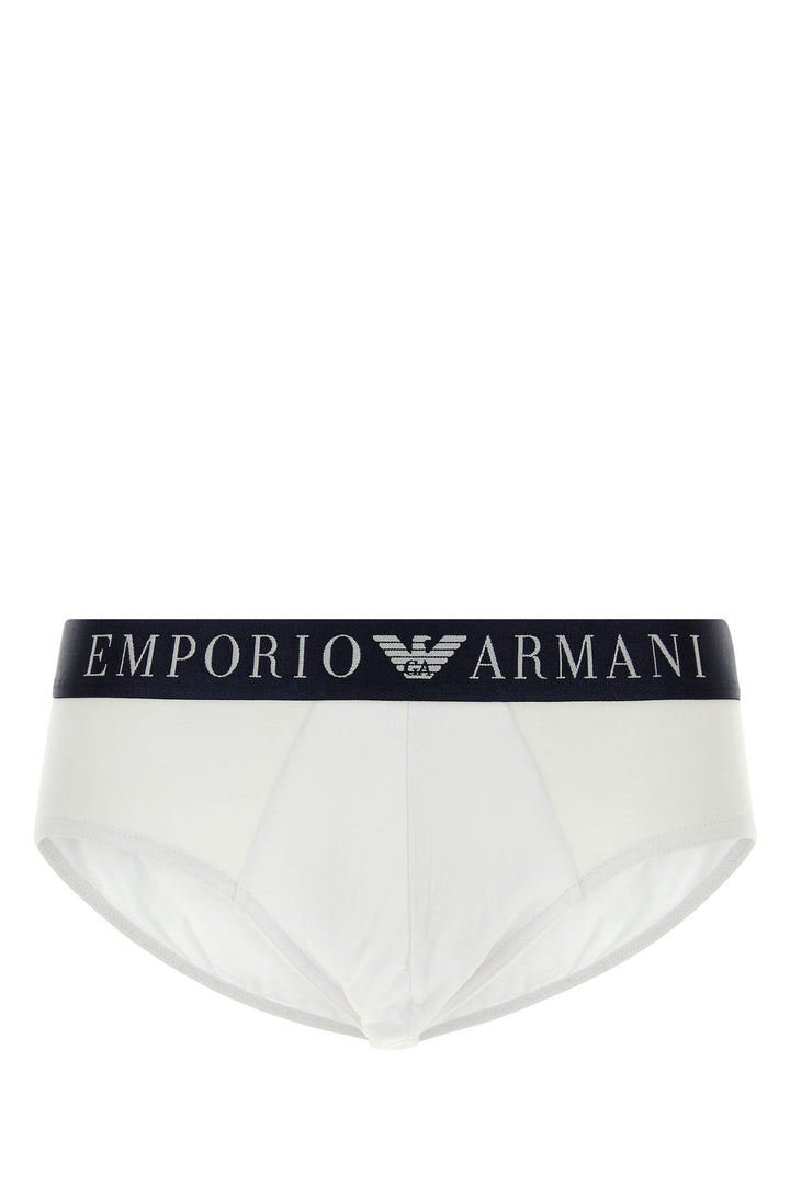 White stretch cotton brief