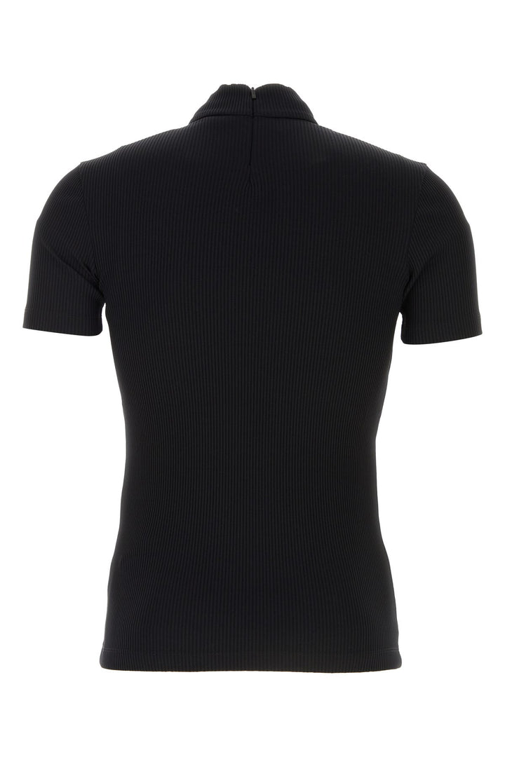 Black stretch nylon t-shirt