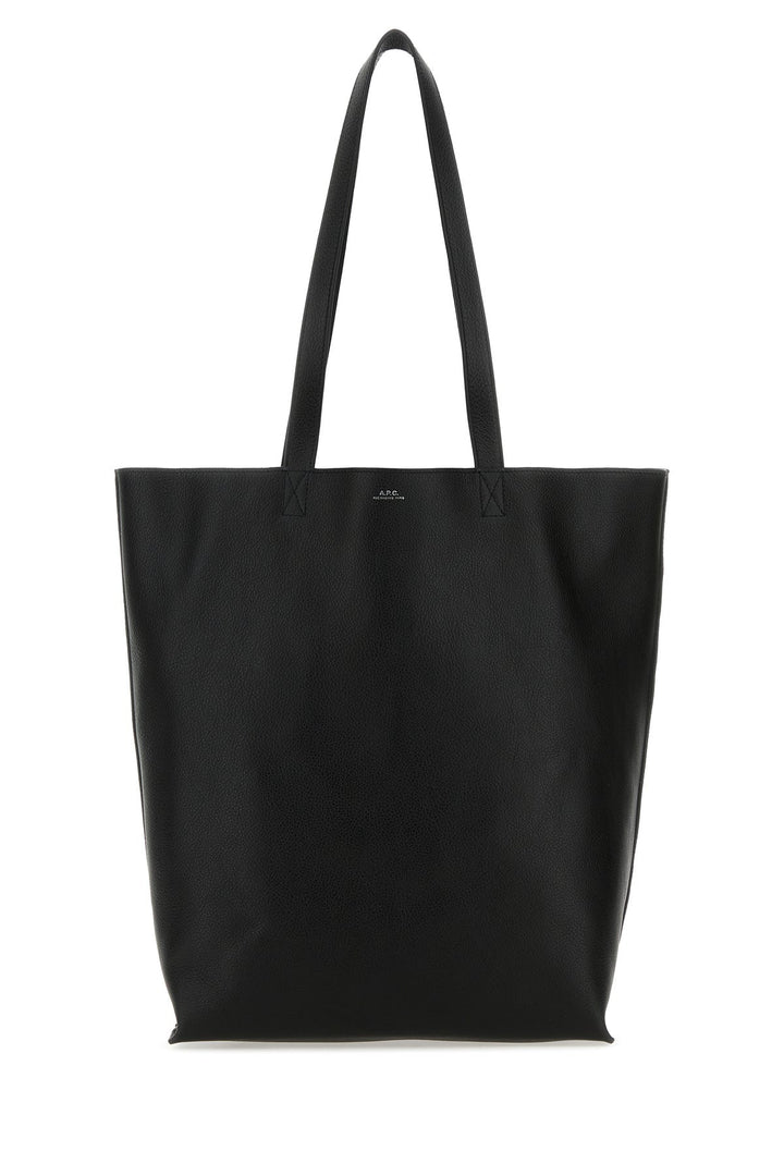 Black leather Maiko shopping bag
