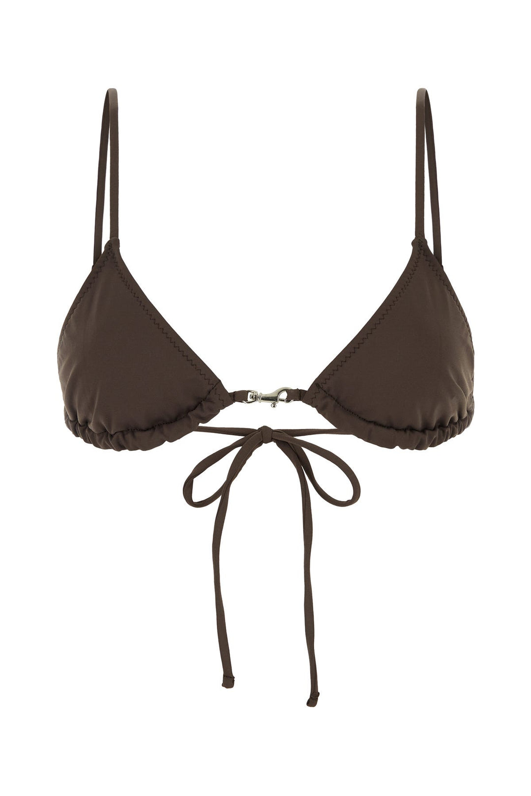 Brown stretch nylon Carolina bikini top
