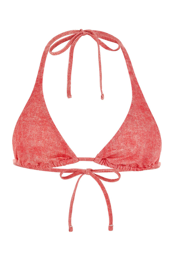 Coral stretch polyester Clara bikini top