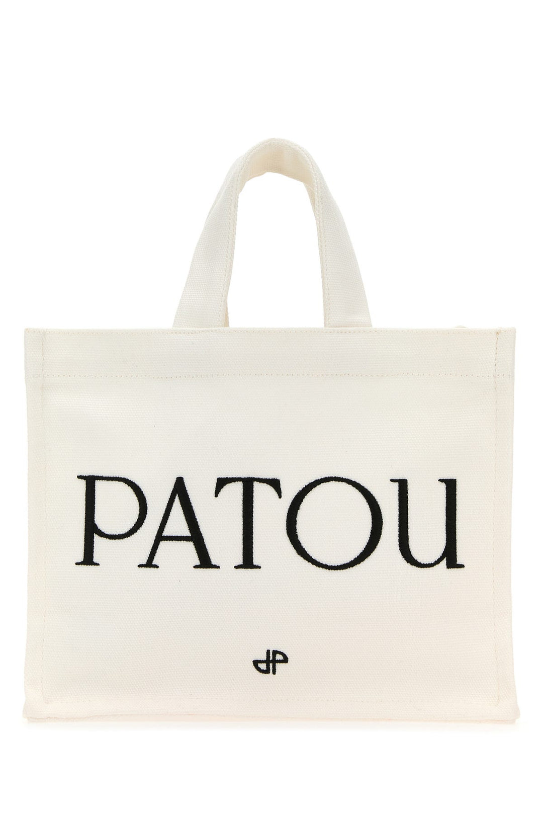 White canvas small Tote Patou shopping bag