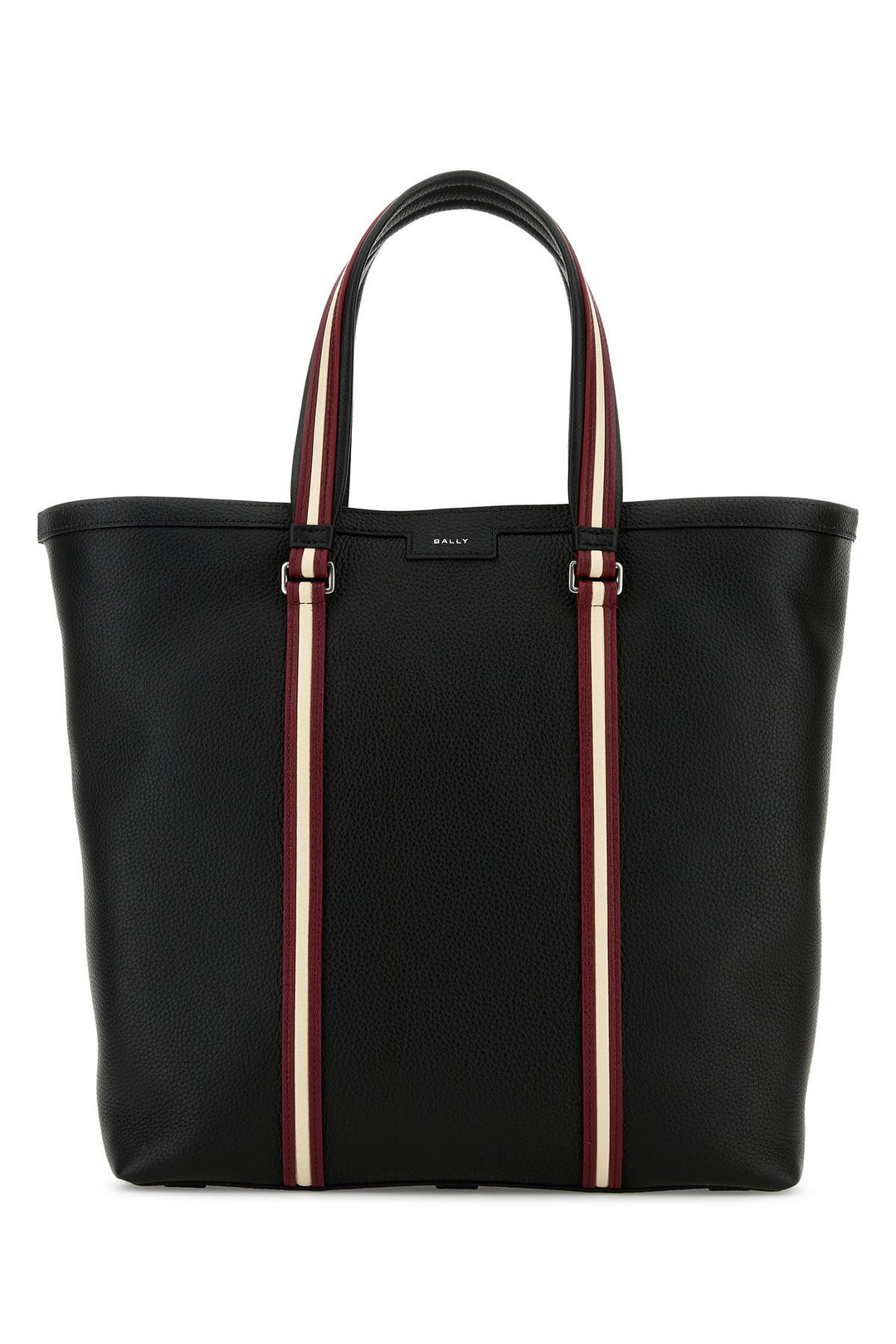Black leather Code shopping bag