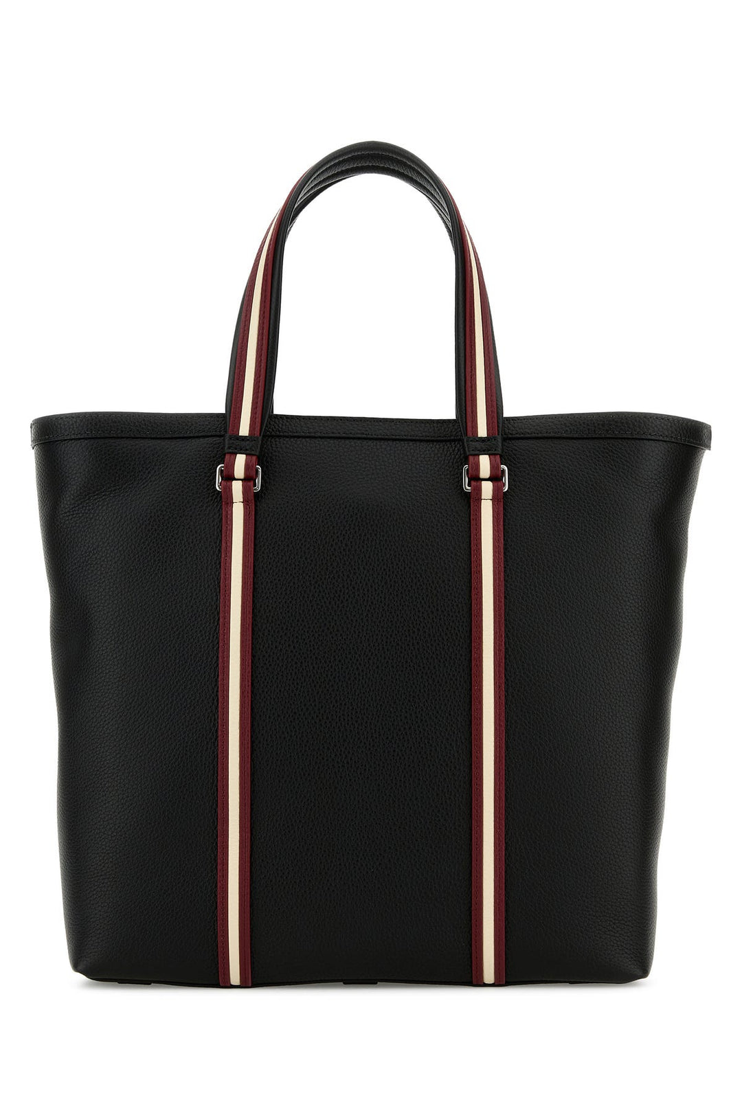 Black leather Code shopping bag