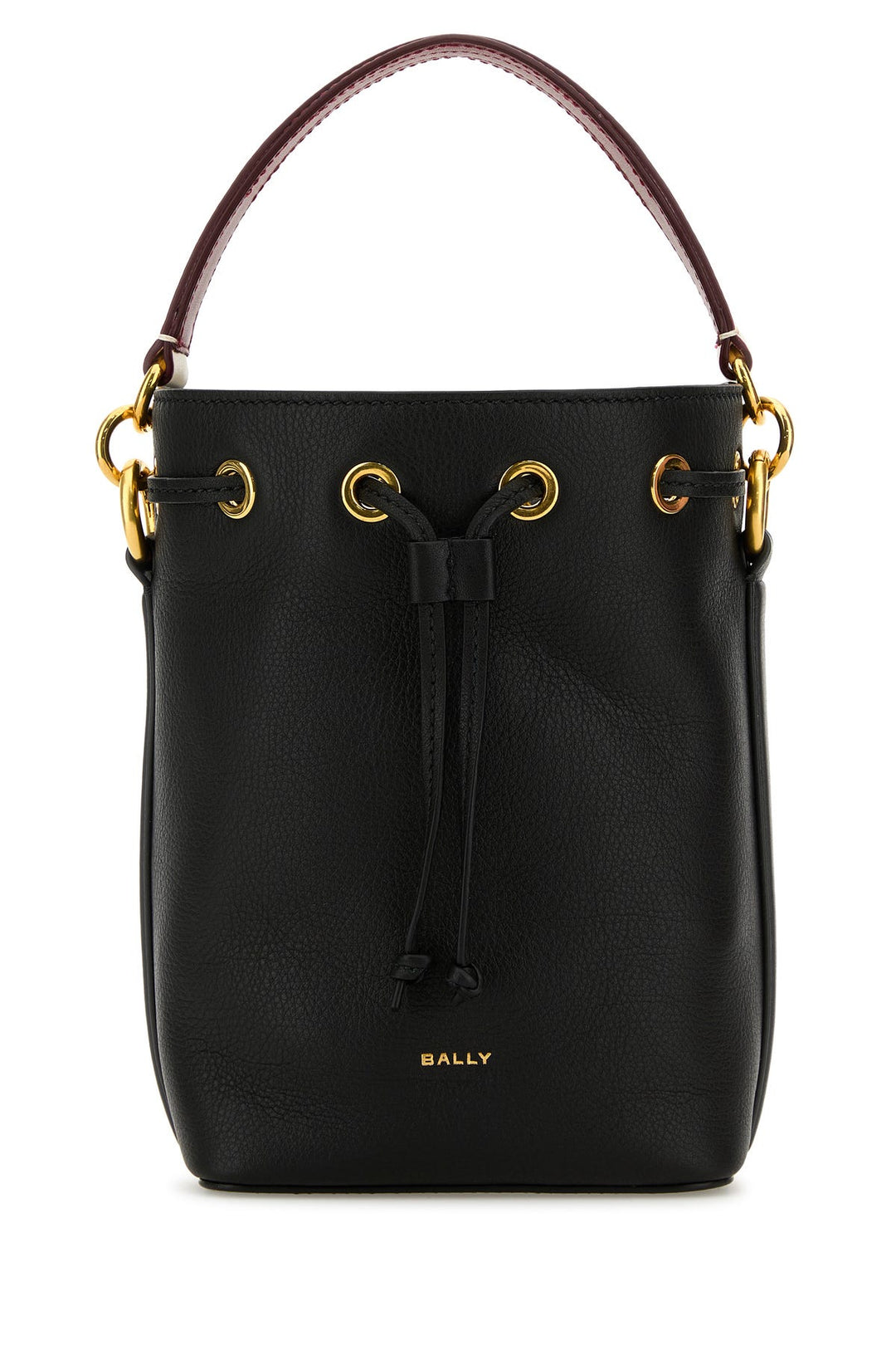 Black leather small Code bucket bag