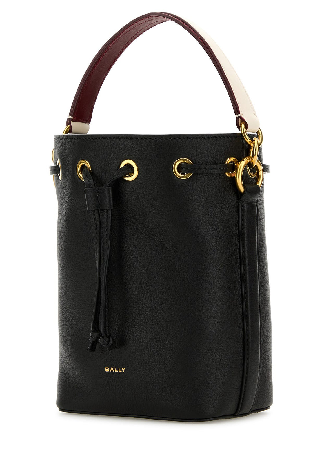 Black leather small Code bucket bag