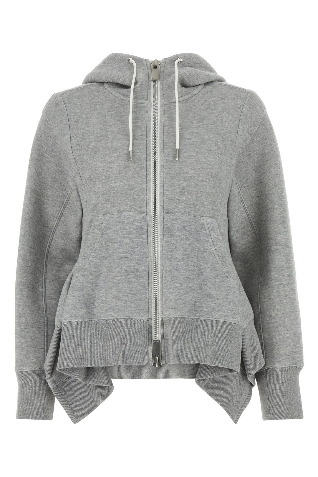 Melange grey cotton blend sweatshirt
