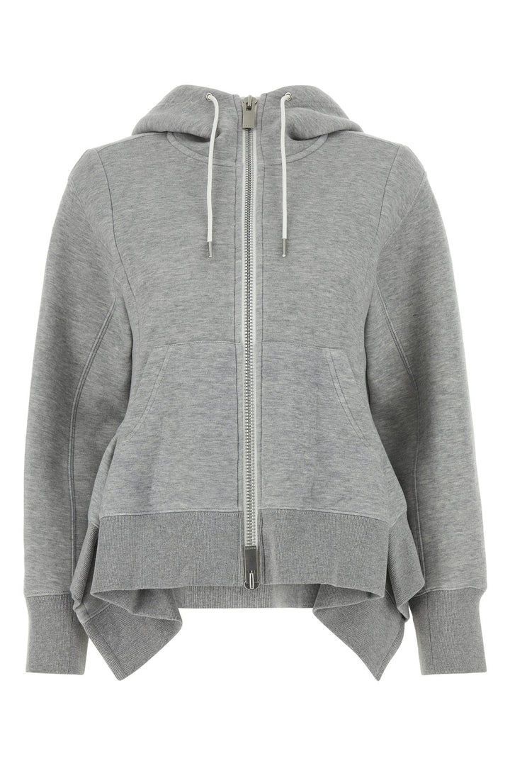 Melange grey cotton blend sweatshirt